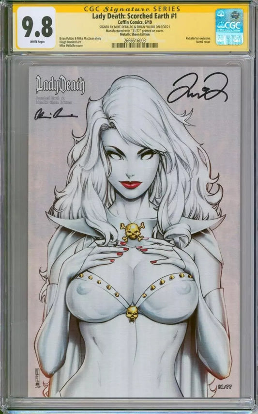 Lady Death: Scorched Earth #1 CGC 9.8 Signed By Pulido & Debalfo