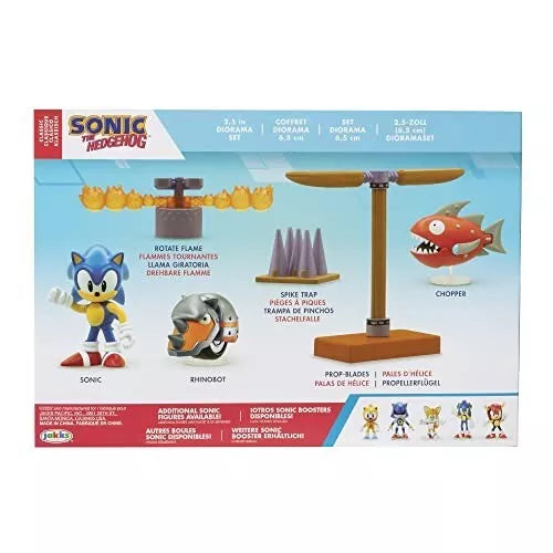 Sonic The Hedgehog Classic 2.5" Diorama Flying Battery Zone Set Chopper RhinoBot