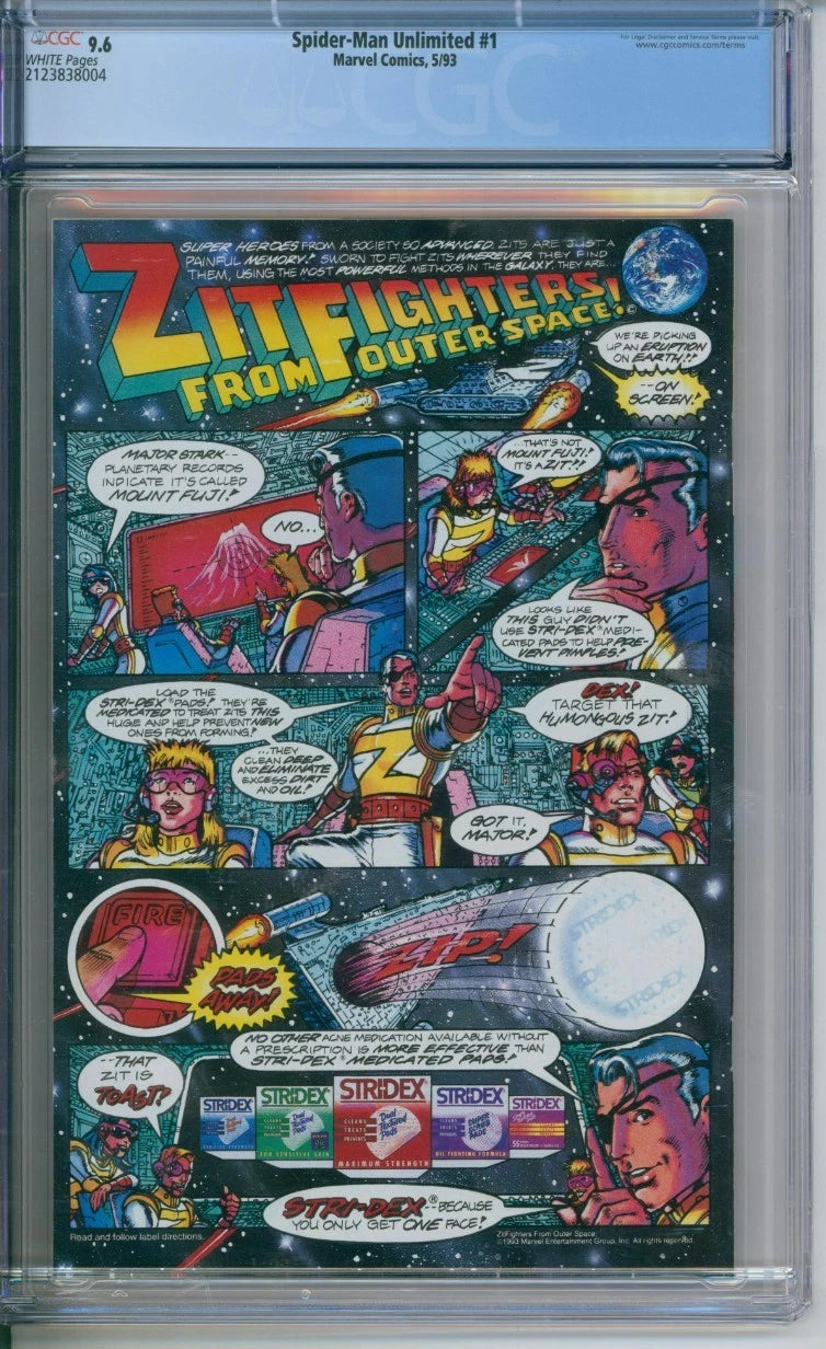 Spider-Man Unlimited #1 CGC 9.6 1st Appearance Of Shriek