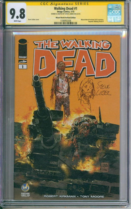 The Walking Dead #1 CGC Signature Series 9.8 Signed & Sketched By Steve Lieber