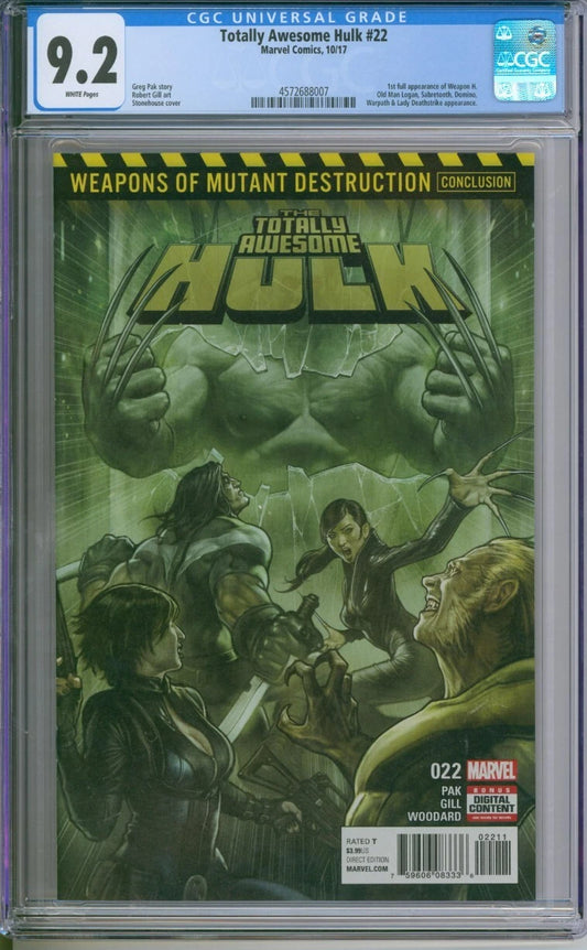 Totally Awesome Hulk #22 CGC 9.2 1st Full Appearance Of Weapon H