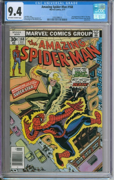Amazing Spider-Man #168 CGC 9.4 2nd Appearance Of Will O' The Wisp