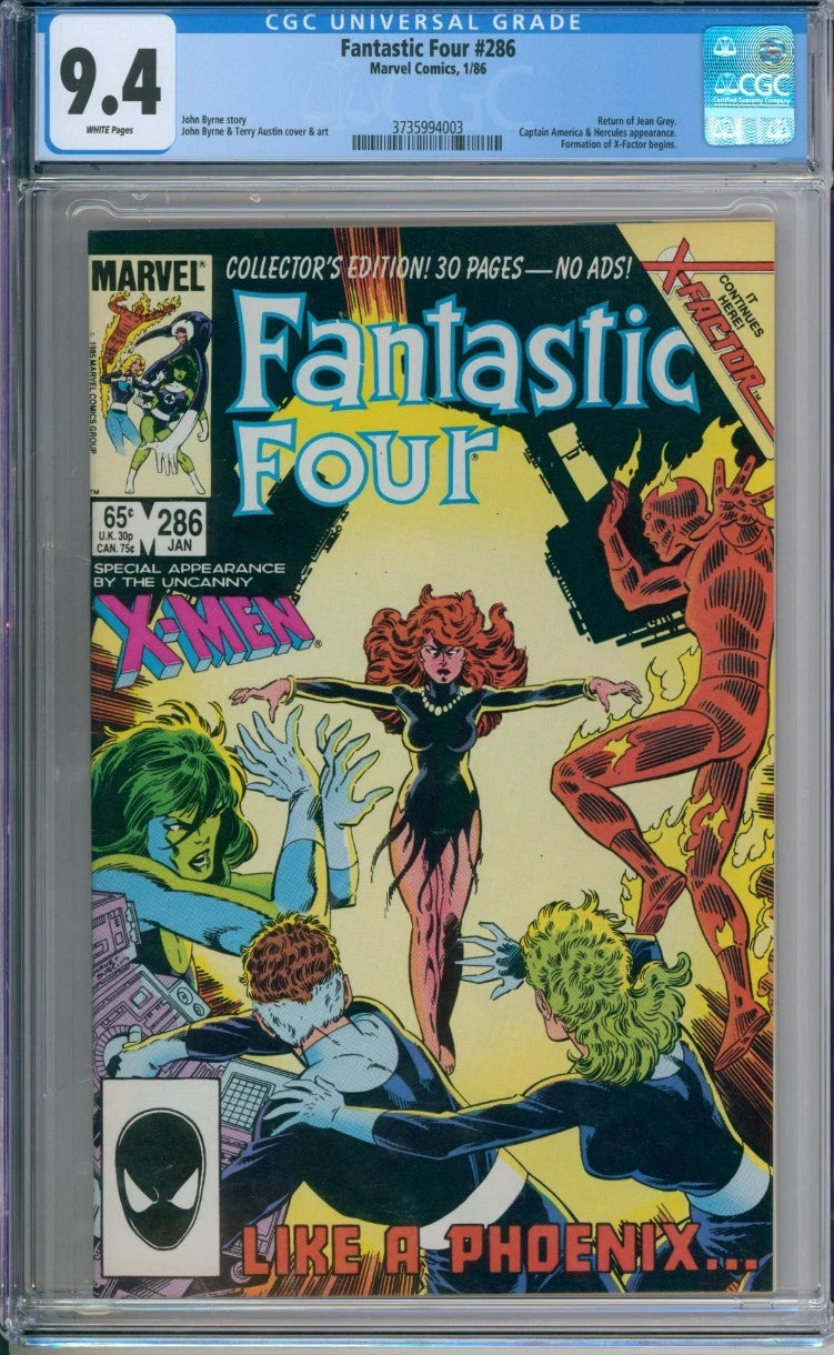 Fantastic Four #286 CGC 9.4 Return Of Jean Grey