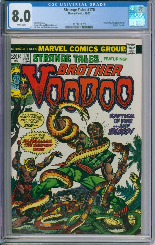 Strange Tales #170 CGC 8.0 2nd Appearance of Brother Voodoo