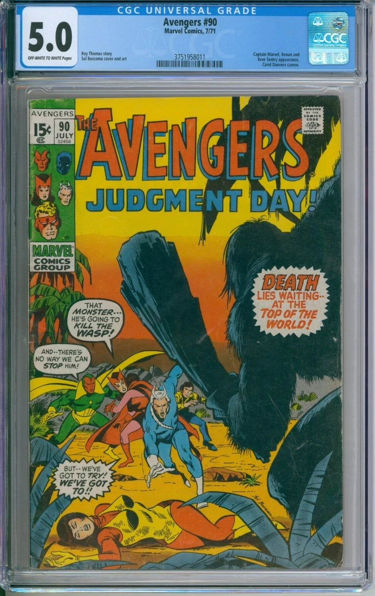 Avengers #90 CGC 5.0 Roy Thomas