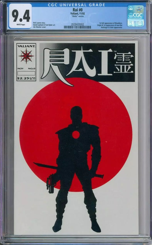Rai #0 CGC 9.4 1st Full Appearance of Bloodshot & New Rai