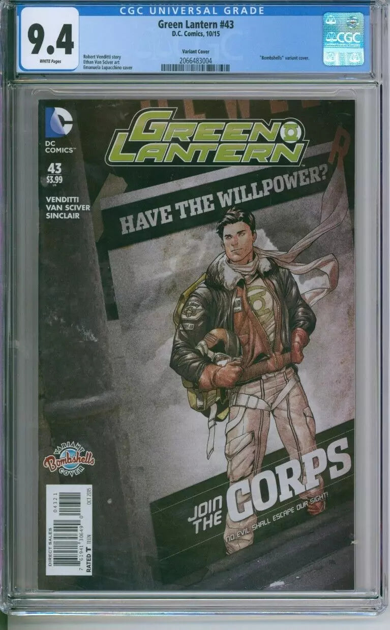 Green Lantern #43 CGC 9.4 "Bombshells" Variant Cover
