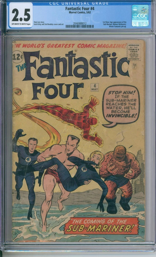 Fantastic Four #4 CGC 2.5 1st Silver Age Appearance Of Sub-Mariner