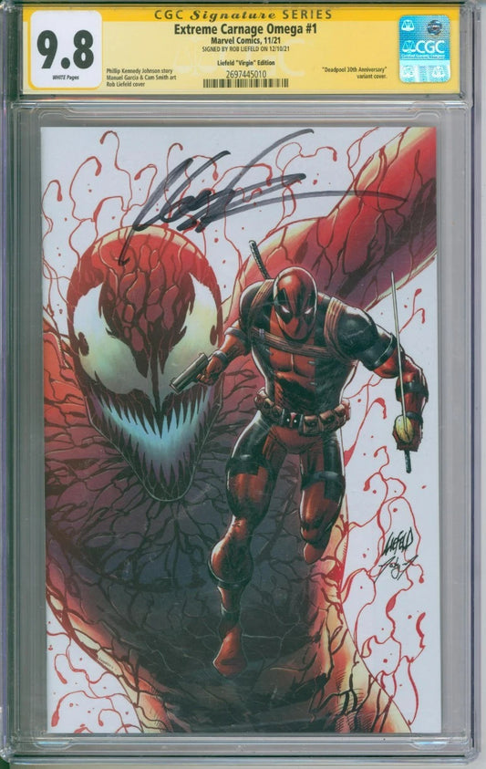 Extreme Carnage Omega #1 CGC Signature Series 9.8 Signed By Rob Liefeld