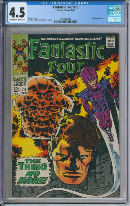 Fantastic Four #78 CGC 4.5 Stan Lee & Jack Kirby