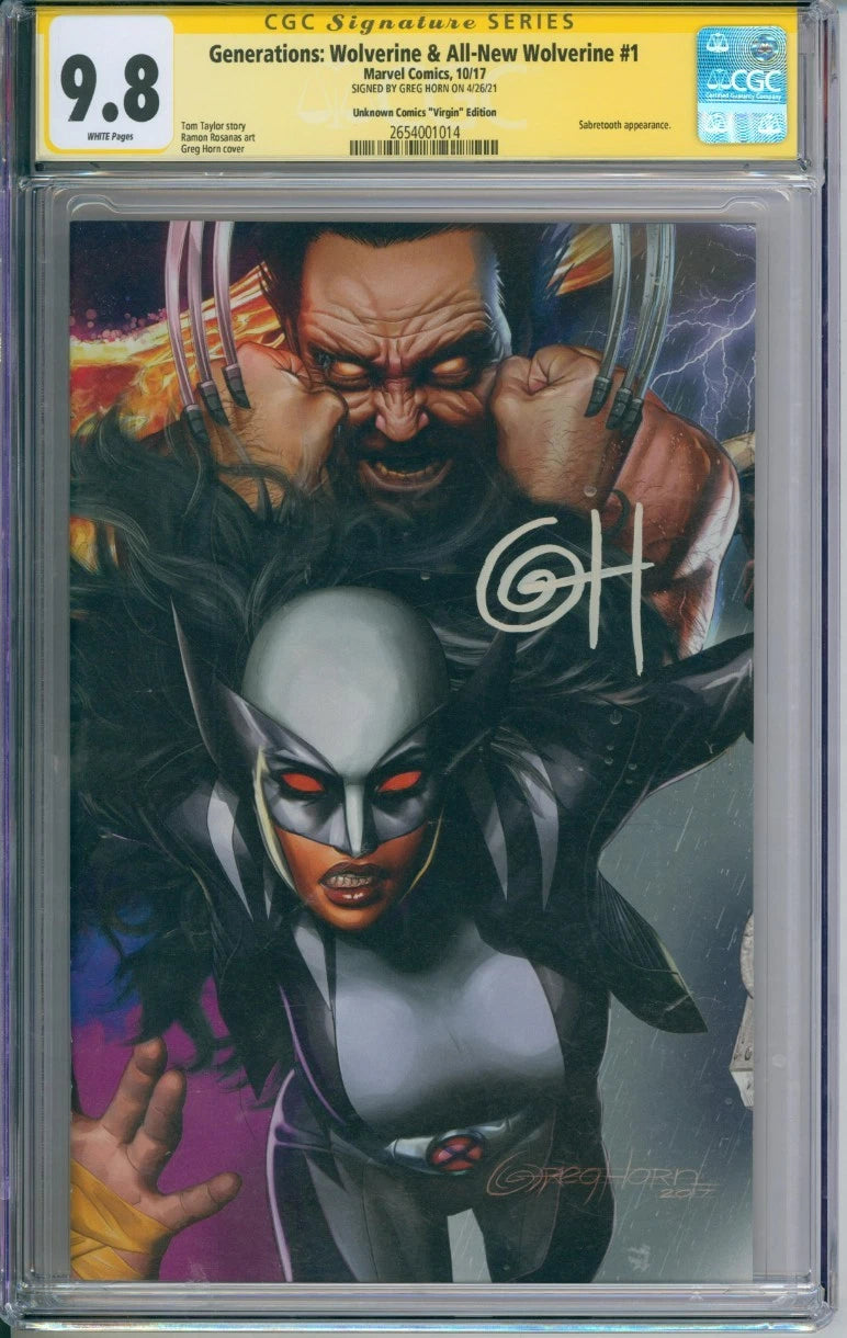 Generations: Wolverine & All-New Wolverine #1 CGC Signature Series 9.8 Signed Greg Horn