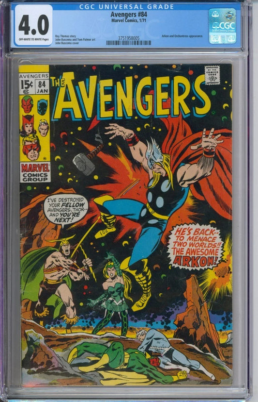 Avengers #84 CGC 4.0 Roy Thomas