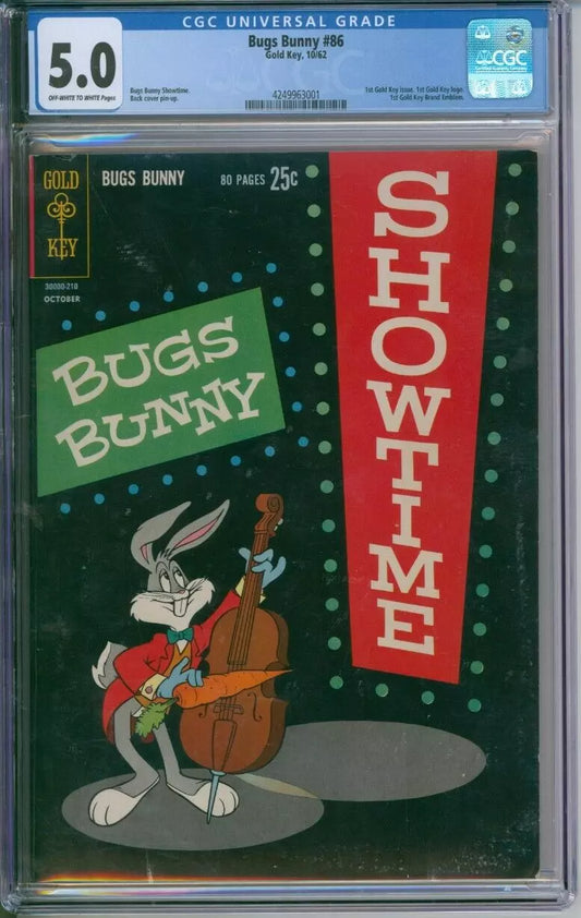 Bugs Bunny #86 CGC 5.0 1st Gold Key Issue, Logo, & Brand Emblem