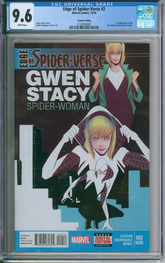Edge Of Spider-Verse #2 CGC 9.6 1st Appearance of New Spider-Woman 2nd Printing