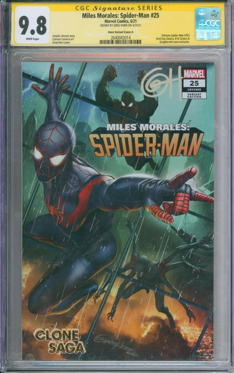 Miles Morales: Spider-Man #25 CGC Signature Series 9.8 Signed By Greg Horn