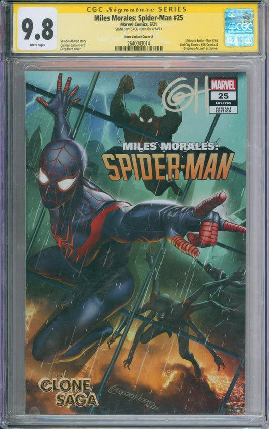 Miles Morales: Spider-Man #25 CGC Signature Series 9.8 Signed By Greg Horn