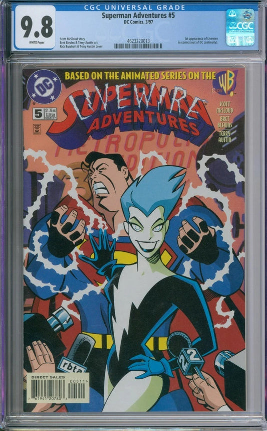 Superman Adventures #5 CGC 9.8 1st Appearance of Livewire In Comics