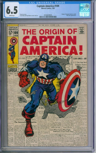 Captain America #109 CGC 6.5 Stan Lee Story & Jack Kirby Art