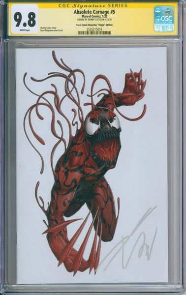 Absolute Carnage #5 CGC Signature Series 9.8 Signed By Donny Cates