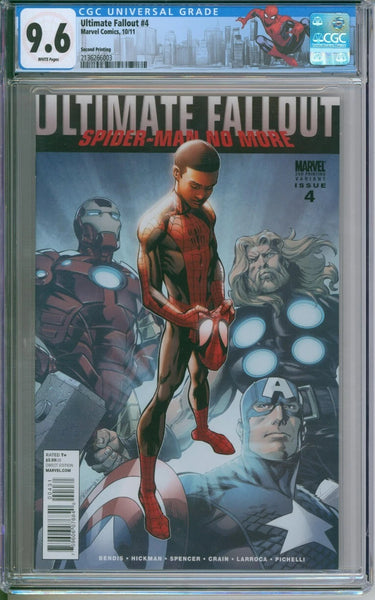Ultimate Fallout #4 CGC 9.6 1st App of New Spider-Man Miles Morales 2nd Printing