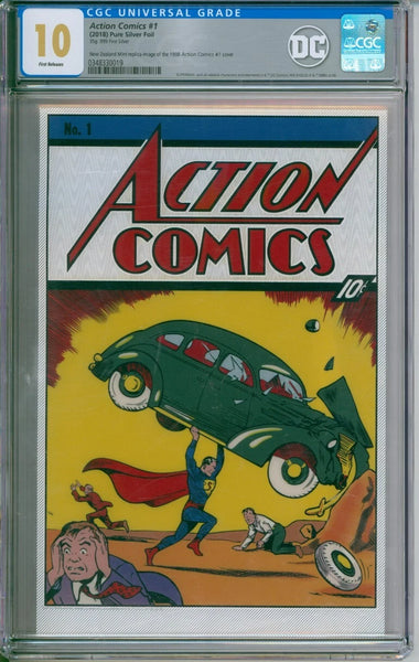 Action Comics #1 CGC 10.0 Pure Silver Foil New Zealand Mint Replica