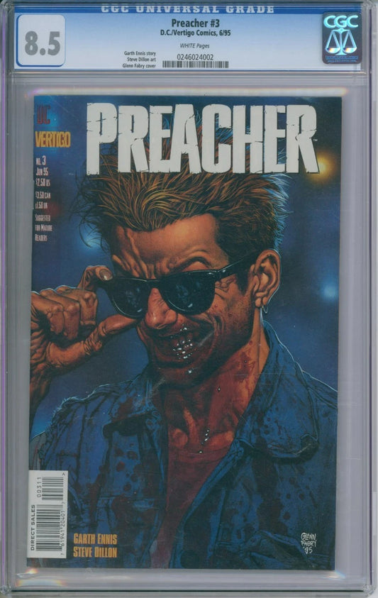 Preacher #3 CGC 8.5 Garth Ennis Steve Dillon
