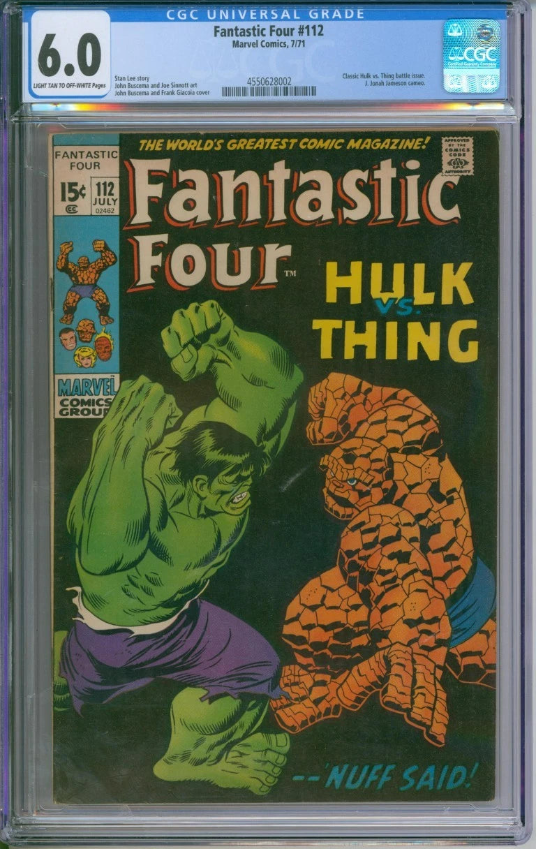 Fantastic Four #112 CGC 6.0 Hulk vs. Thing 1971