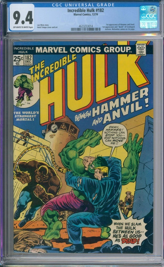 Incredible Hulk #182 CGC 9.4 1st Appearance Of Hammer And Anvil