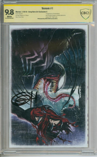 Venom #1 CBCS 9.8 Signed By Greg Horn 1st App. Of Rex Strickland