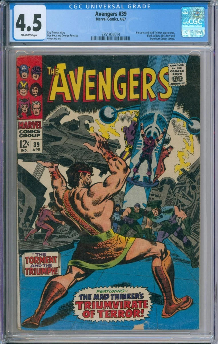 Avengers #39 CGC 4.5 Roy Thomas