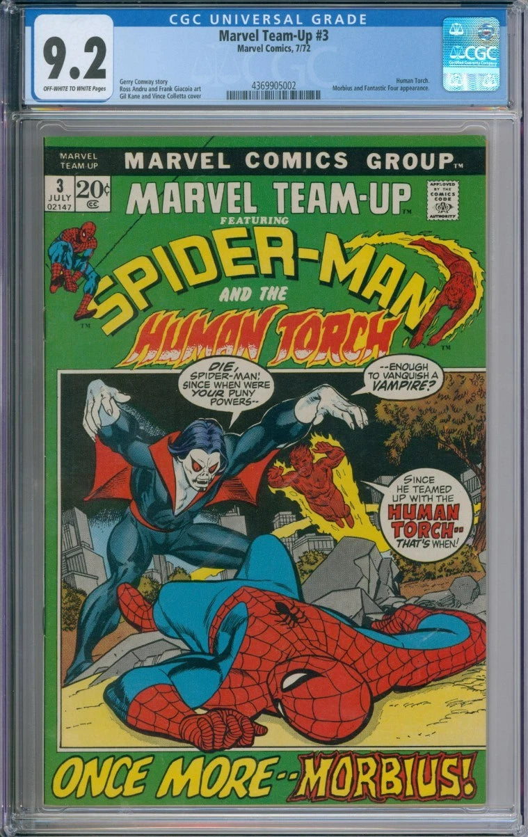Marvel Team-Up #3 CGC 9.2 Morbius & Fantastic Four Appearance