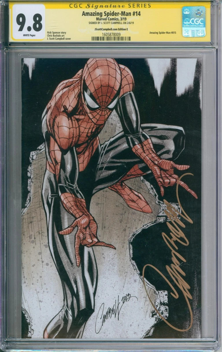 Amazing Spider-Man #14 CGC Signature Series 9.8 Signed J. Scott Campbell
