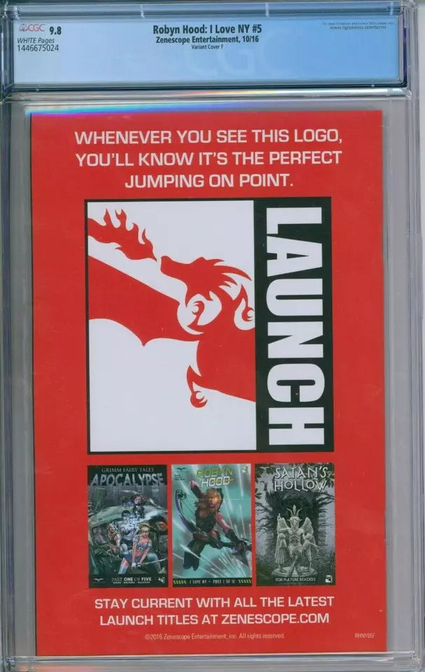 Robyn Hood: I Love NY #5 CGC 9.8 Variant Cover F