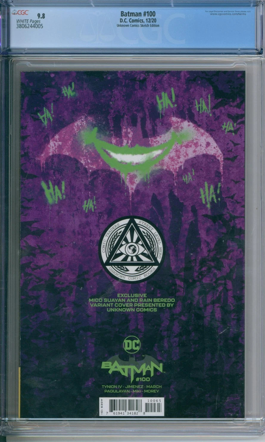 Batman #100 CGC 9.8 Sketch Edition Cover