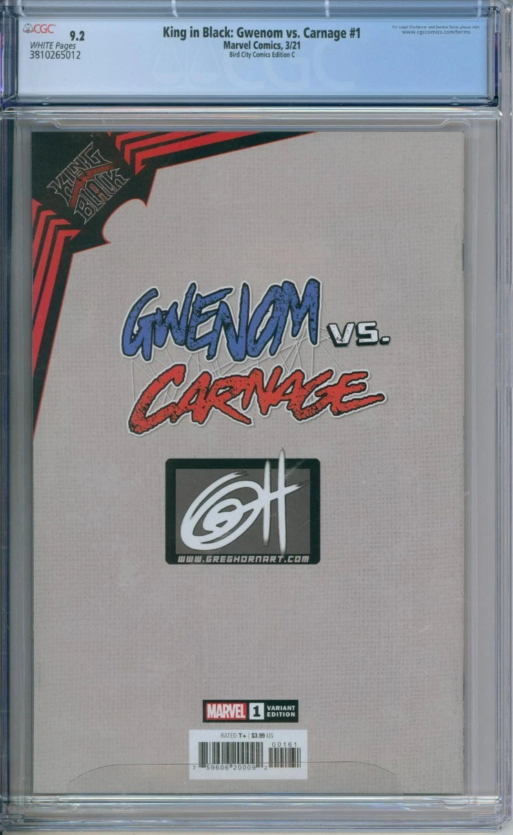 King in Black: Gwenom vs. Carnage #1 CGC 9.2 Bird City Comics Edition C