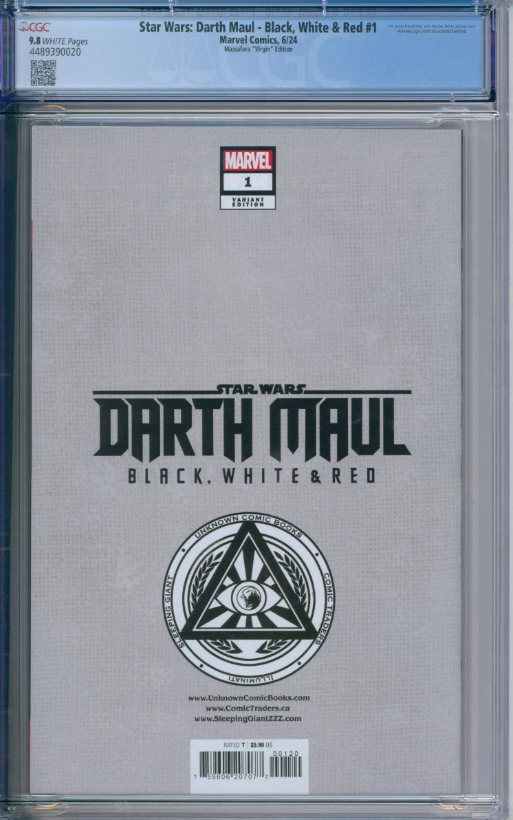 Star Wars: Darth Maul - Black, White, & Red #1 CGC 9.8 "Virgin" Ed