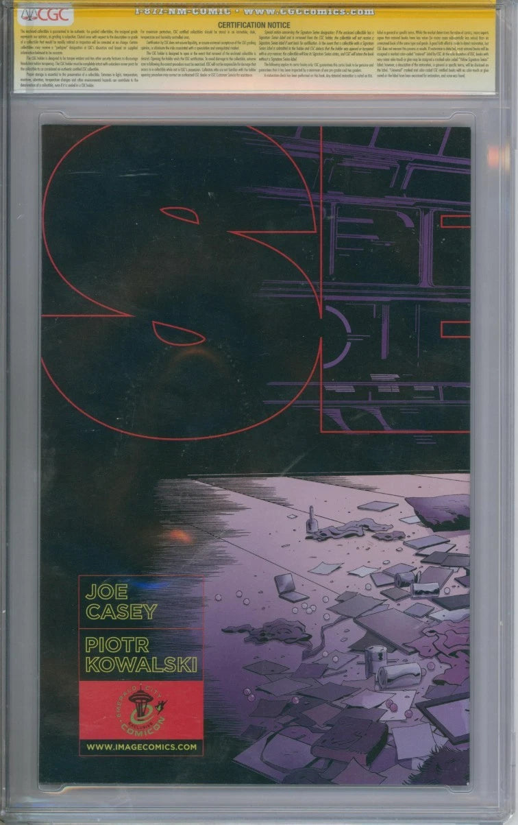 Sex #1 CGC Signature Series 9.8 Signed by Joe Casey