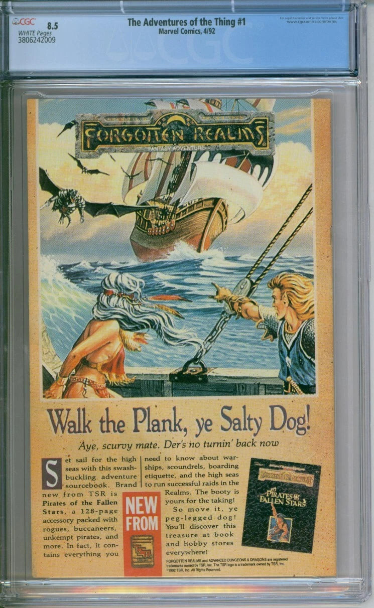 The Adventures Of The Thing #1 CGC 8.5 Sam Keith Cover