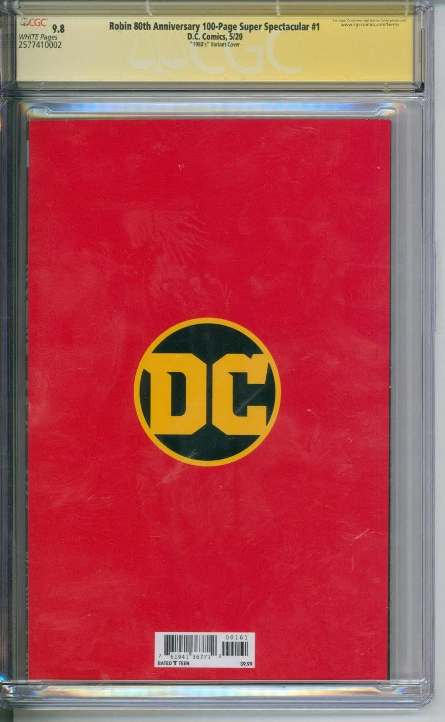 Robin 80th Anniversary 100-Page Super Spectacular #1  CGC Signature Series 9.8
