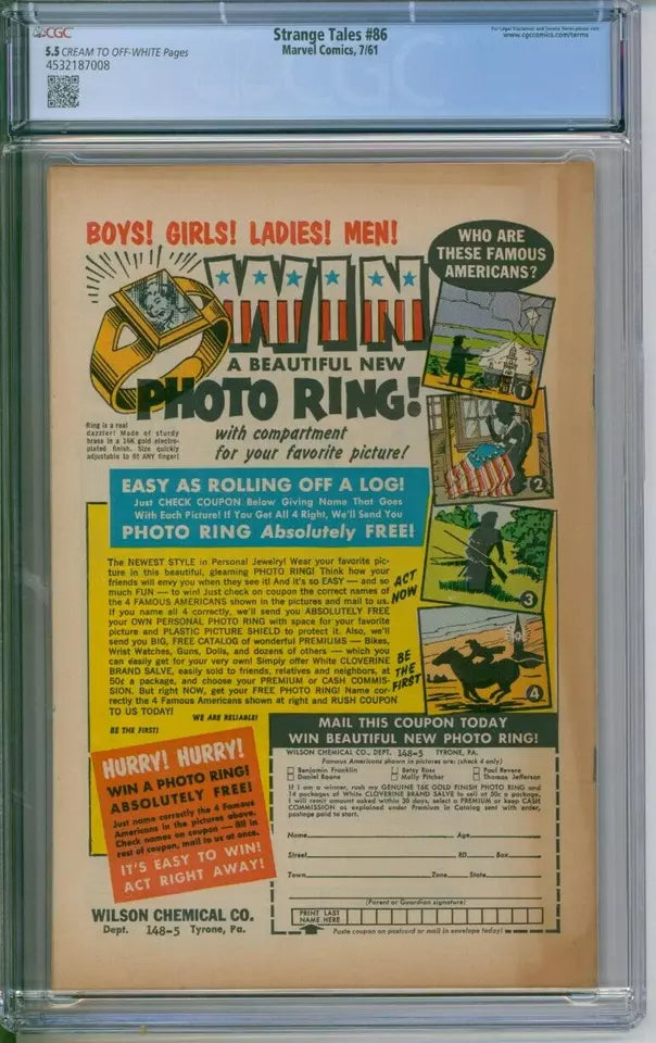 Strange Tales #86 CGC 5.5