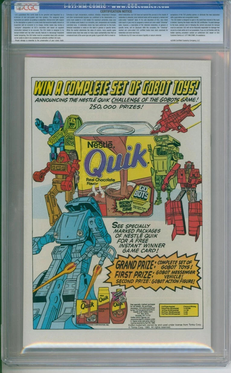 Uncanny X-Men #201 CGC 9.8 1st Appearance Of Cable As Baby Nathan