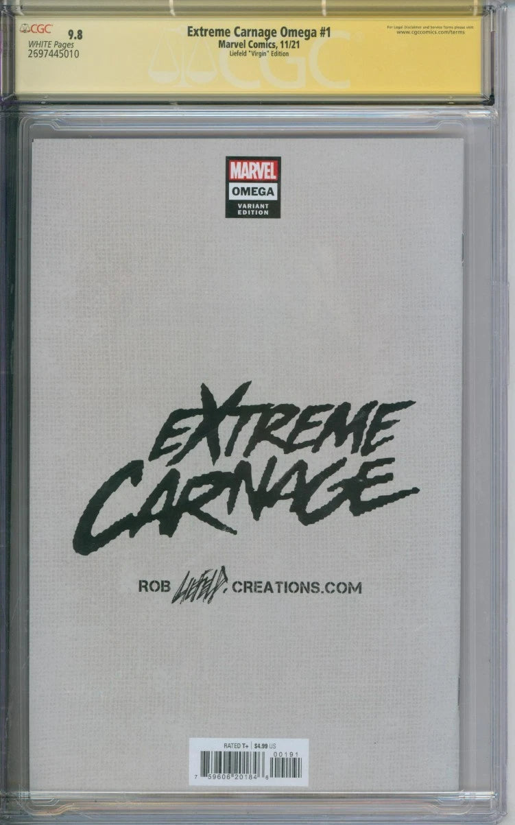 Extreme Carnage Omega #1 CGC Signature Series 9.8 Signed By Rob Liefeld
