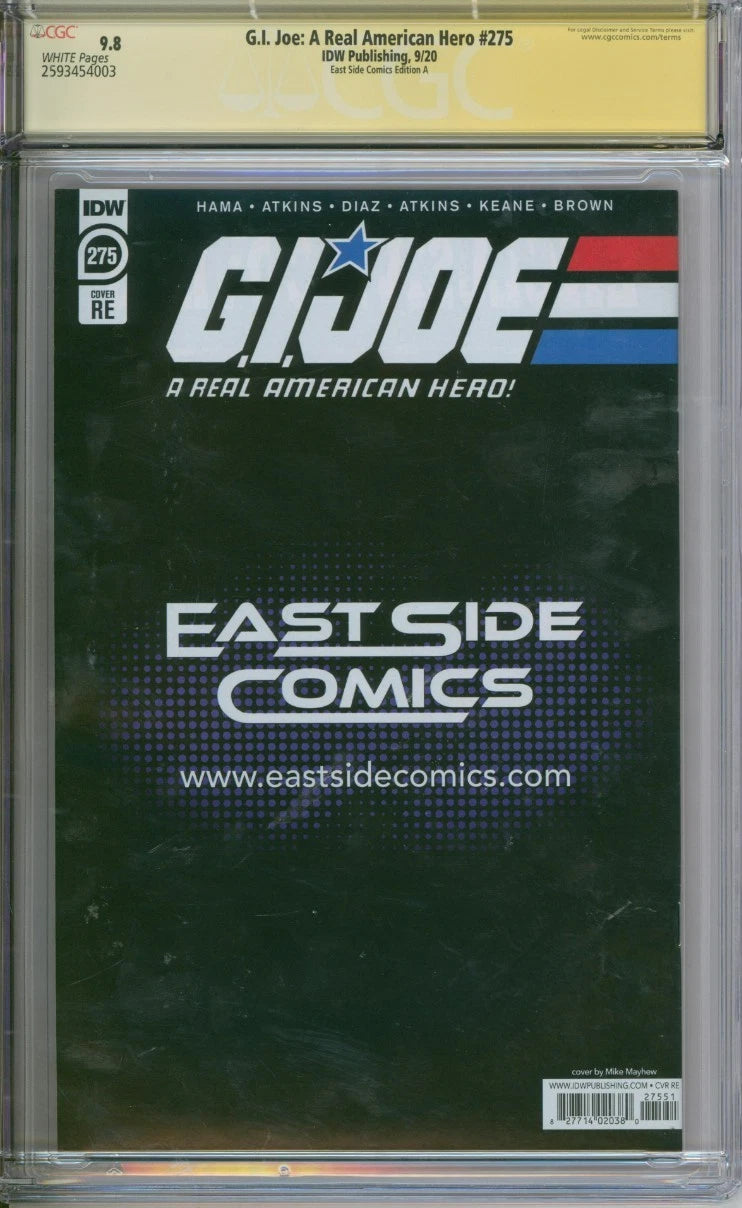 G.I. Joe: A Real American Hero #275 CGC Signature Series 9.8 Signed Mike Mayhew