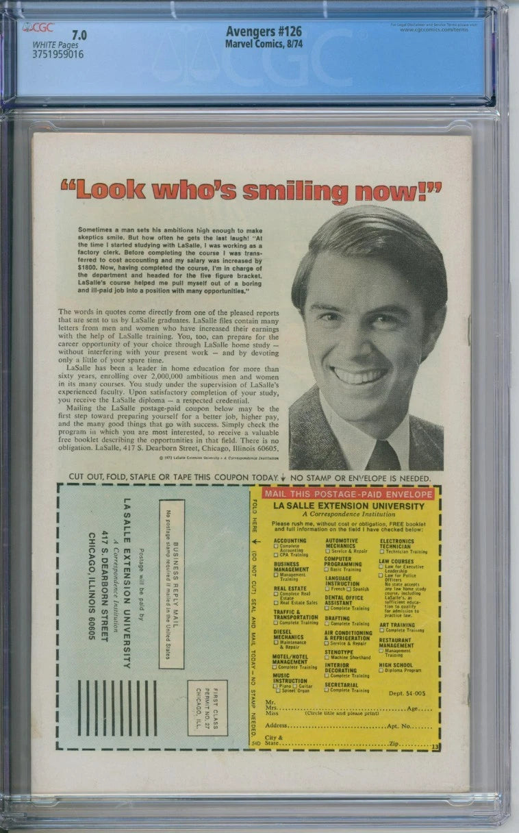 Avengers #126 CGC 7.0 Steve Englehart