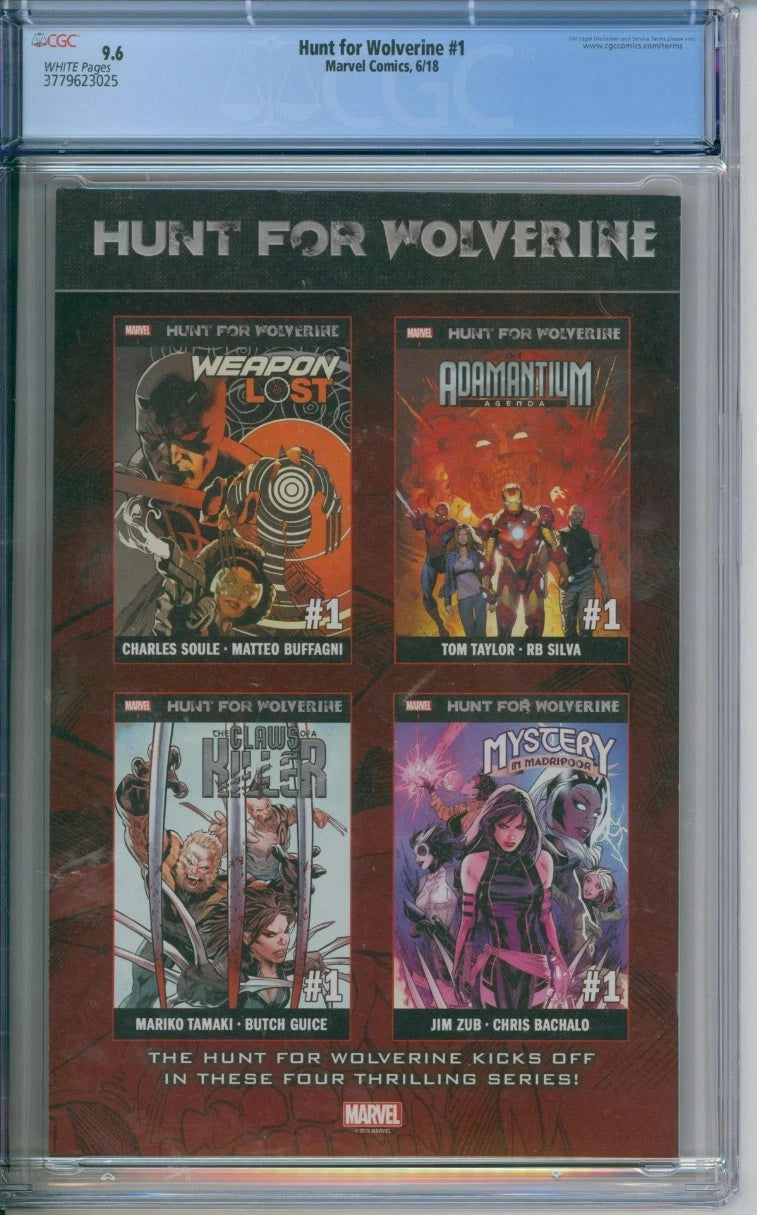Hunt For Wolverine #1 CGC 9.6 Charles Soule