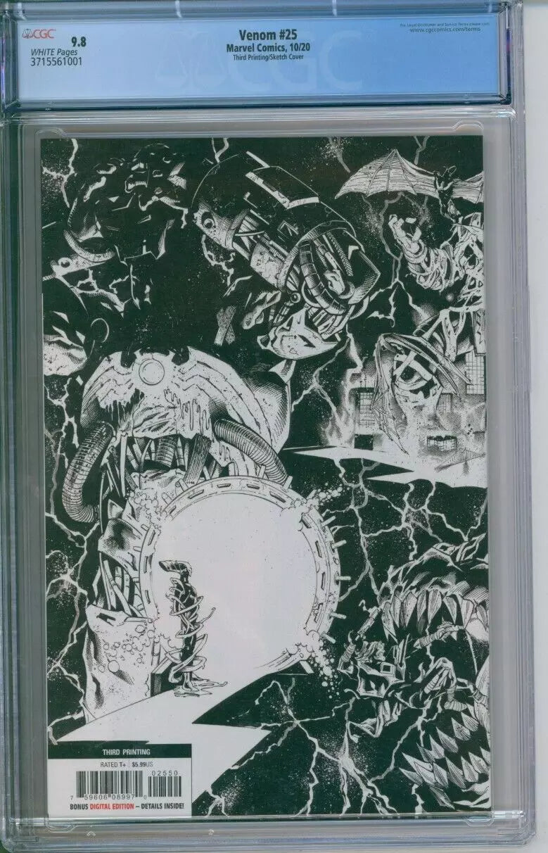 Venom #25 CGC 9.8 Third Printing/Sketch Cover