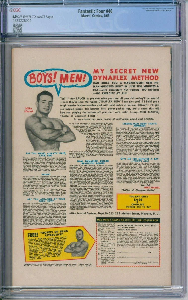 Fantastic Four #46 CGC 6.0 1st Full Appearance Of Black Bolt Marvel Comics