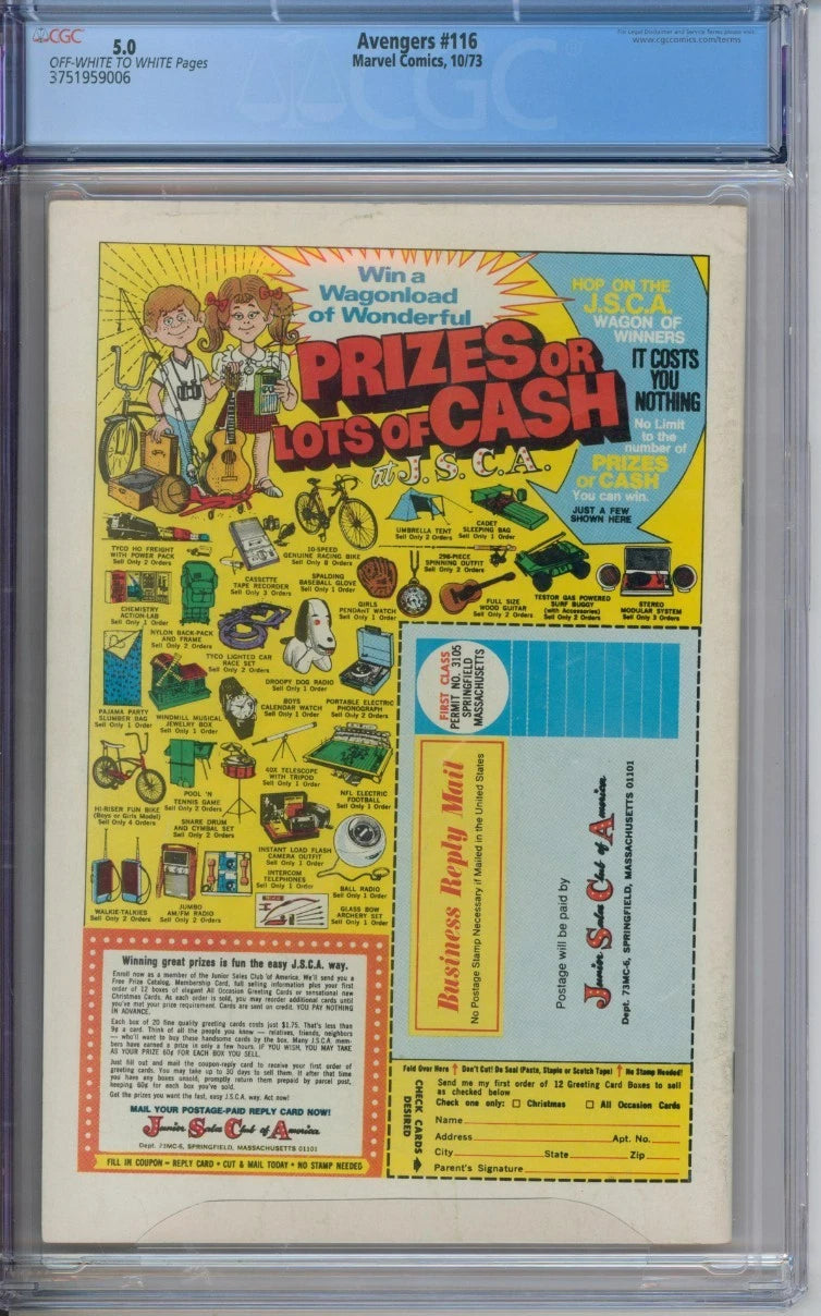 Avengers #116 CGC 5.0 Steve Englehart