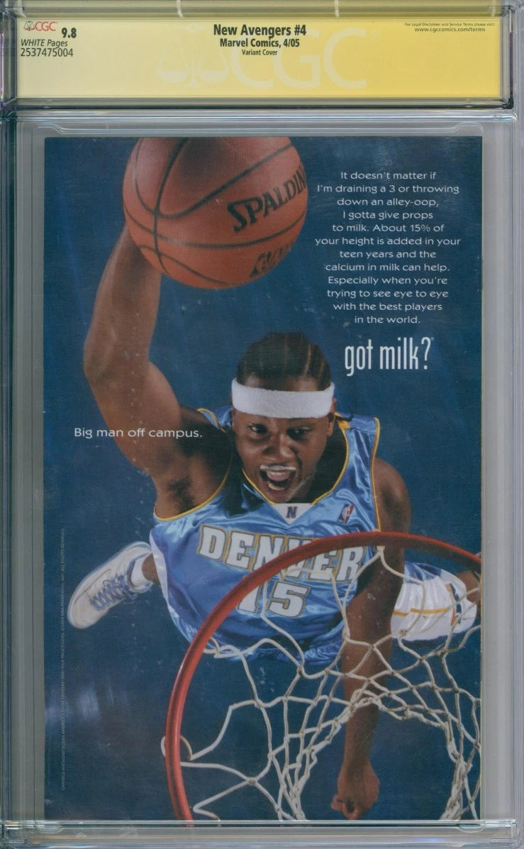 New Avengers #4 CGC Signature Series 9.8 Signed By Cheung & Finch