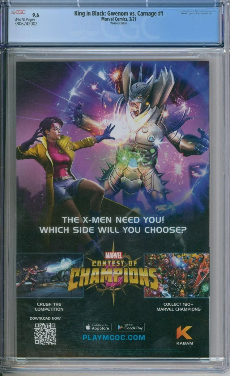 King in Black: Gwenom vs. Carnage #1 CGC 9.6 Variant Edition